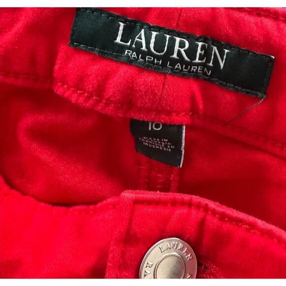 Lauren Ralph Lauren Womens Size 10 Red Capri Premier Super Crop Curvy Pants - Picture 3 of 9